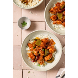 Chilli Chicken Masala over rice