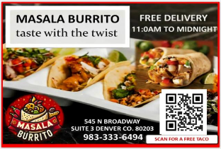 Masala Burrito Free Delivery